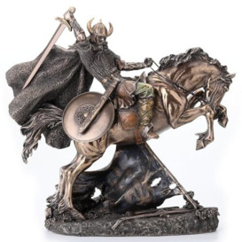 Veronese Design Viking Warrior Going to Battle on Horse Norse God Statue Sculpture