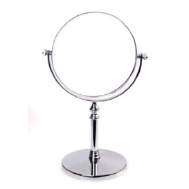 HIMRY Pedestal Mirror 6 Inch 10x Magnification, Two-Sided Swivel Mirror Chrome finish Cosmetic Mirror, Standing Shaving Mirror Make Up Mirror, for Bathroom and Bedroom, KXD3106-10x