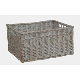 Red Hamper White Wash Open Storage Basket Extra Large