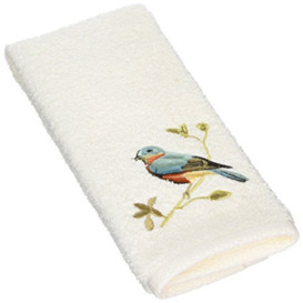 Avanti Linens - Fingertip Towel, Soft & Absorbent Cotton Towel, Ivory (Premier Songbirds Collection)