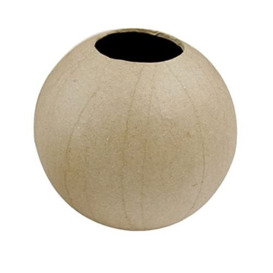 Décopatch - Ref HD004O - Round Bowl Vase - Papier Maché Object to Decorate - 11 x 11 x 10.5cm - Decorate with Décopatch Papers & PaperPatch Glue, Glitter, Paints