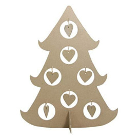 Décopatch - Ref NO015O - Heart Christmas Tree - Papier Maché Object to Decorate - 13 x 7 x 45.5cm - Decorate with Décopatch Papers & PaperPatch Glue, Glitter, Paints