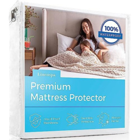 Linenspa Waterproof Smooth Top Premium Full XL Mattress Protector, Breathable & Hypoallergenic Full XL Mattress Covers - Packaging may vary, White
