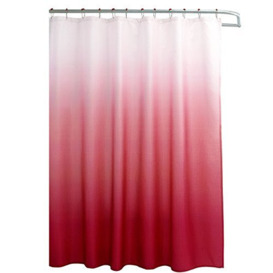 Creative Home Ideas – Ombre Shower Curtain Set - Textured Design - Includes 12 Rust-Resistant Easy Glide Metal Rings - Modern Bathroom Décor - Measures 70” x 72” - Light Burgundy Red