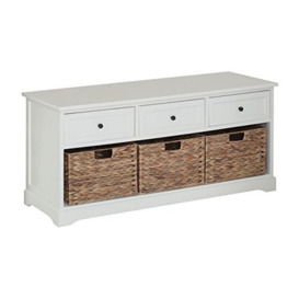 Premier Housewares Vermont Storage Unit with 3 Drawer and 3 Baskets - Ivory