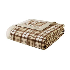 True North by Sleep Philosophy Micro Fleece Luxury Premium Soft Cozy Mircofleece Blanket for Bed, Couch or Sofa, Twin, Tan