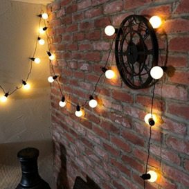 Outdoor Festoon Party Lights - 4.75m Lit Length - Dark Cable - Warm White LEDs by Festive Lights
