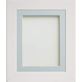 Frame Company Watson Range White 9x7 inch Picture Photo Frame with Light Blue Mount for Image 6x4 inch *Choice of Sizes*