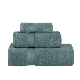 Superior Collection 100% Zero Twist Cotton Super Soft and Absorbent 3-Piece Towel Set, Jade