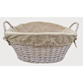 White Finish Lined Wash Basket