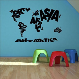 CHILDS KIDS WORLD MAP BEDROOM QUOTE LEARNING WALL STICKER ART TRANSFER DECAL WSD725
