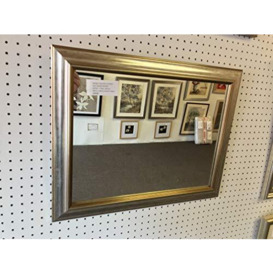 Modec Fine Arts Limited NEW SHAPED 40mm SILVER & GOLD WALL OVERMANTLE MIRROR - VARIOUS 19” x 15” (48cm x 38cm), Plain Mirror Glass