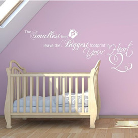 Baby Footprints Love Heart Children's bedroom Wall Art Sticker Quote Decal Mural WSD399