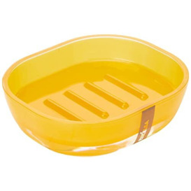 Excelsa Soap Dish, Polystyrol, Yellow, 15.7 x 11 x 4 cm