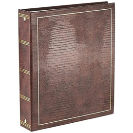 Magnetic Self-Stick 3-Ring Photo Album 100 Pages (50 Sheets), Brown