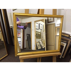 Modec Fine Arts Limited NEW LIGHT OAK STAINED SOLID PINE WALL MIRRORS - VARIOUS MANY BEVEL FLAT GLASS (14” x 26” (36cm x 66cm), Plain Mirror Glass)