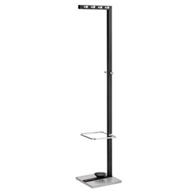 Alco coat rack with umbrella stand, approx. 178 cm, black, Stainless Steel, 38 x 34.5 x 179 cm