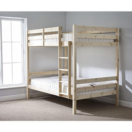 STRICTLY BEDS&BUNKS Everest Bunk Bed including Sprung Mattresses (20cm), 4ft Double