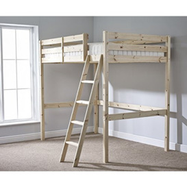 STRICTLY BEDS&BUNKS Celeste High Sleeper Loft Bunk Bed including Sprung Mattress (20cm), 4ft Double