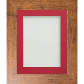Frame Company Watson Range Rustic 9x7 inch Picture Photo Frame with Red Mount for Image 8x6 inch *Choice of Sizes*