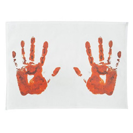 Half a Donkey Pair of Blood Stained HandsTea Towel