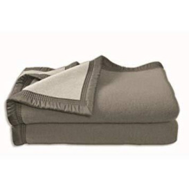 Poyet Motte - Aubisque Wool Blanket - Charcoal Grey/Mouse Grey, Anthracite/Souris, 240x180 cm