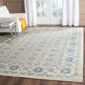 SAFAVIEH Traditional Rug for Living Room, Dining Room, Bedroom - Patina Collection, Short Pile, in Light Blue and Ivory, 122 X 183 cm