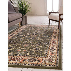 Unique Loom Kashan Collection Traditional Floral Overall Pattern with Border Red Runner Rug (3' x 10')