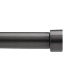 Umbra Cappa 1” Adjustable Curtain Rod for Windows – 36 to 66” Drapery Rod, Brushed Black