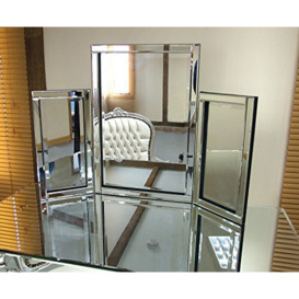 Kelsey Stores Dressing Table Mirror Modern Clear Venetian Tri Fold Free Standing Bedroom