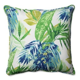 "Pillow Perfect Outdoor/Indoor Soleil Floor Pillow, 25"", Blue/Green"