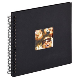 walther Design Photo Album Black 26 x 25 cm Spiral Album with Punched Cover, Fun SA-108-B