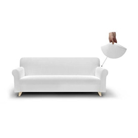 Italian Linen Bed Smooth Elastic Sofa Cover,  White - 170 - 240 x 90 - 100 cm