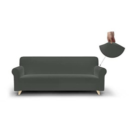 Italian Linen Bed Smooth Elastic Sofa Cover,  Grey - 170 - 240 x 90 - 100 cm