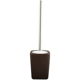 MSV Haiti Toilet Brush Set, Stainless-Steel, Brown, 11 x 11 x 37 cm