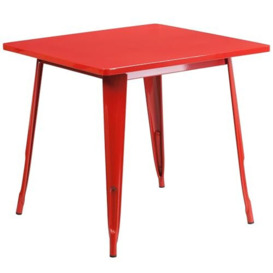 "Flash Furniture 31.5SQ Metal Outdoor Table, Red, 31.5"" Square"