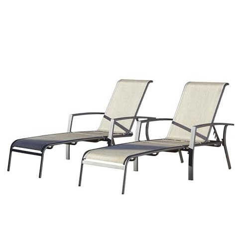 Cosco Products Cosco Outdoor Chaise Lounge Chair Adjustable 2 Pack Dark Brown