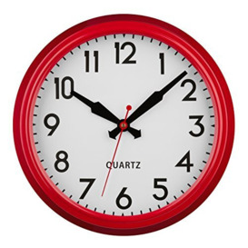 Premier Housewares Wall Clock / Wall Clock for Living Room / Kitchens Wall Clock / Metal - Red