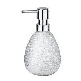 Wenko Polaris Juwel Soap Dispenser, Ceramic, Silver, 9.5 x 9.5 x 16.2 cm