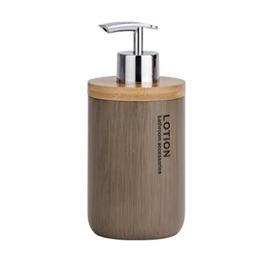 WENKO Palo Taupe-Dispenser for Liquid soap, Polyresin, Brown, 7.5 x 7.5 x 16.8 cm