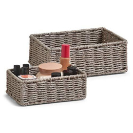 Zeller 18095 Set Storage Basket, Grey, 20 x 14 x 7/24 x 18 x 9 cm, 2-Piece