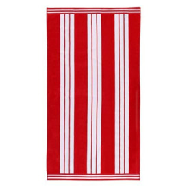 Superior Collection Combed Cotton Luxurious Jacquard Beach Towels, Red Cabana Stripe, Oversized,43 x 5 x 30 cm