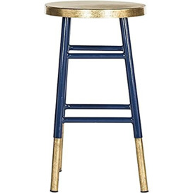 SAFAVIEH Glam Bar & Counter Stool, in Navy and Gold