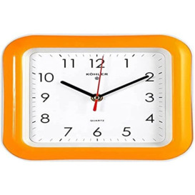 Home Framework Wall Clock, Plastic, orange/white, 23 x 23 x 4 cm