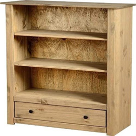 Seconique Panama 1 Drawer Bookcase in Natural Wax