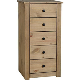 Seconique Panama 5 Drawer Chest in Natural Wax