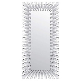 Modern Unique 3D Sunburst All Glass Venetian Rectangular Wall Mirror