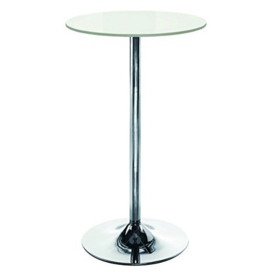 Office Essentials Bistro Cafe Bar Table - Chrome Trumpet Base/White Top