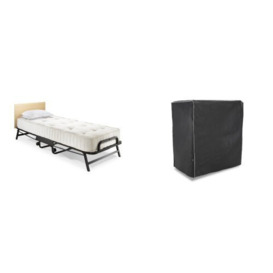 JAY-BE Crown Single Folding Bed with Premier Contract Sprung Mattress and Bed Cover