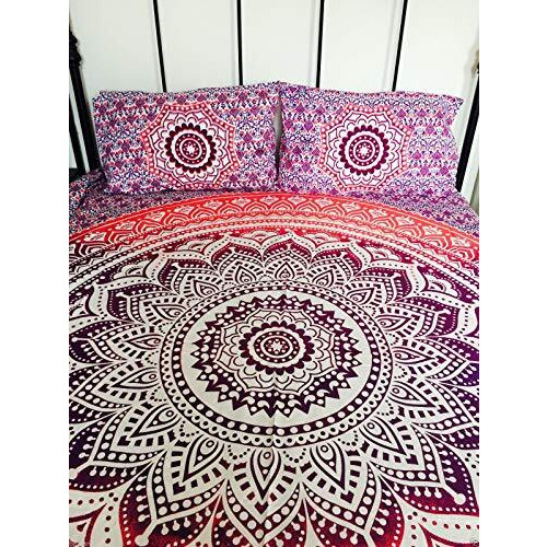 Indian Tapestry Wall Hanging Mandala Throw Bedspread Gypsy Cover Boho Double Set Ombre UK Seller